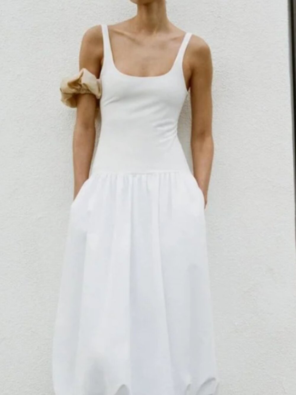 Zara- White Balloon Dress